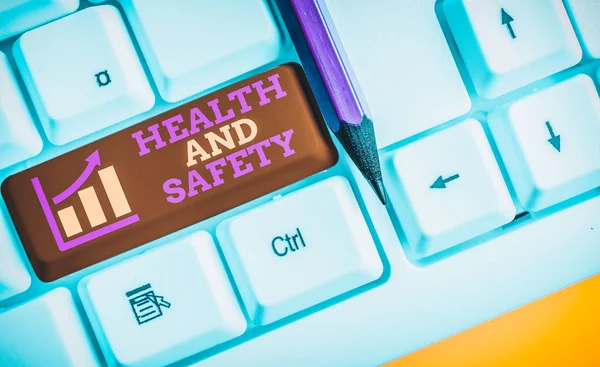 Tekstbord Met Gezondheid Veiligheid Zakelijke Foto Tekstprocedures Bedoeld Ongeval Werkplek — Stockfoto