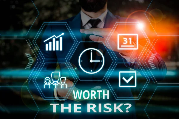 Word Writing Text Worth Risk Question Business Photo Showcasing Asking — Stock Photo, Image