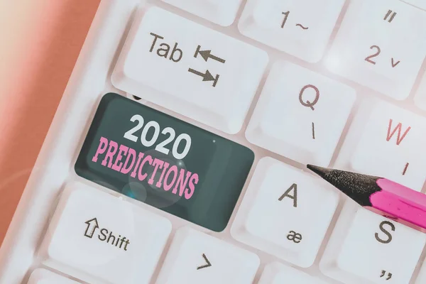 Написання Записки Показує Прогнози 2020 Року Бізнес Концепція Заяви Про — стокове фото