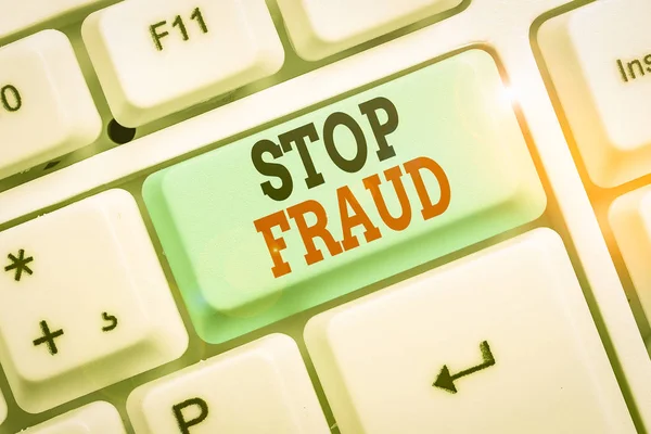 Teks Tulisan Kata Stop Fraud Foto Bisnis Yang Menampilkan Saran — Stok Foto