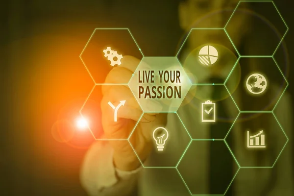 Live Your Passion Bemutató Levél Üzleti Koncepció Olyasmit Csinálni Amit — Stock Fotó