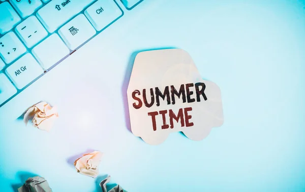 Manuscrito Texto Escrevendo Summer Time Foto Conceitual Estação Mais Quente — Fotografia de Stock