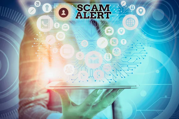 Conceptual Hand Writing Showing Scam Alert Concept Meaning Warning Someone — Stock Photo, Image