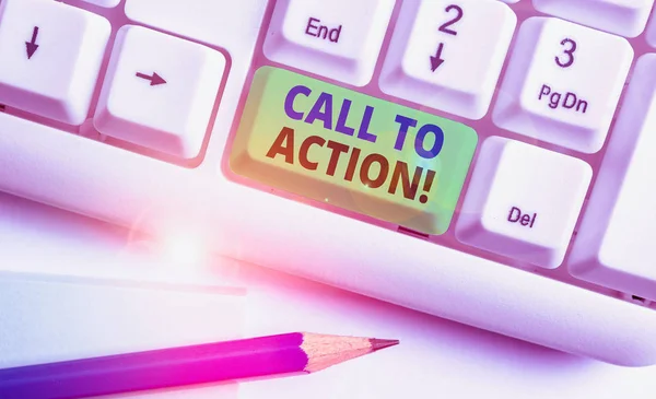 Writing Note Showing Call Action Business Concept Exhortation Something Order — Stock Photo, Image