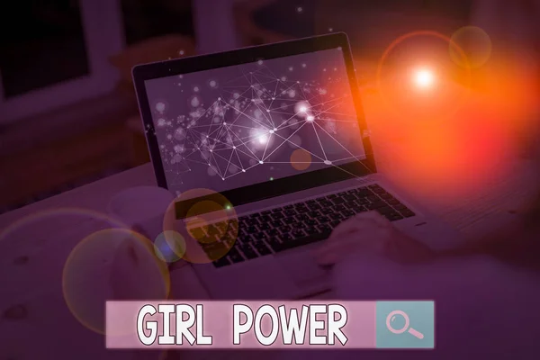 Textskylt Som Visar Girl Power Företagsfoto Text Självsäkerhet Och Självförtroende — Stockfoto