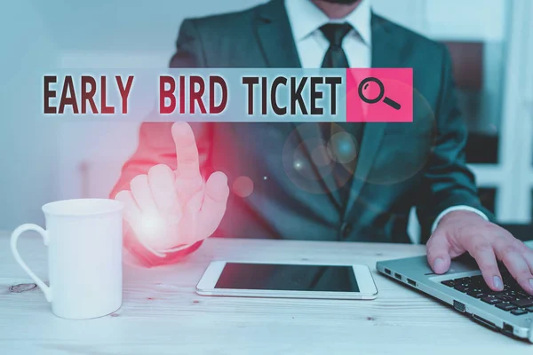 Handwriting Text Early Bird Ticket Conceptual Photo Buying Ticket Out — Stock Photo, Image