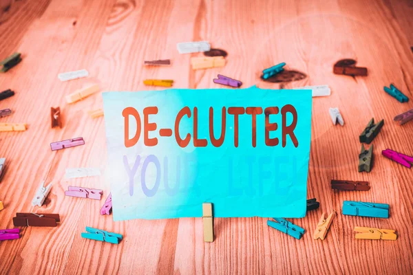 Tulisan Kata Clutter Your Life Foto Bisnis Yang Menampilkan Penghapusan — Stok Foto