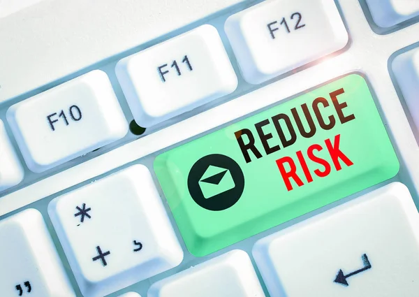 Text Sign Showing Reduce Risk Business Photo Text Lessen Potential — Stock Photo, Image