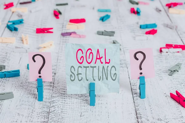 Conceptueel Handschrift Met Goal Setting Concept Betekent Proces Van Het — Stockfoto