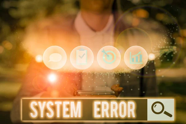 Text sign showing System Error. Business photo text instruction that is not recognized by an operating system