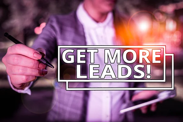 Conceptual Hand Writing Showing Get More Leads Concept Meaning Initiation — Stock Photo, Image