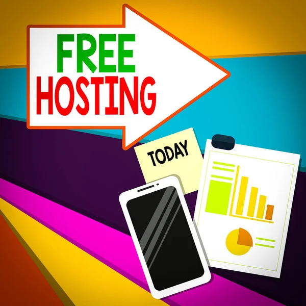 Χειρόγραφο Κείμενο Που Γράφει Free Hosting Εννοιολογική Επιχείρηση Φωτογραφία Της — Φωτογραφία Αρχείου