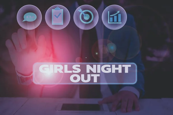 Kızlar Gecesi Gösteren Kavramsal Yazısı Modern Çağda Kızlara Özgürlük Serbest — Stok fotoğraf