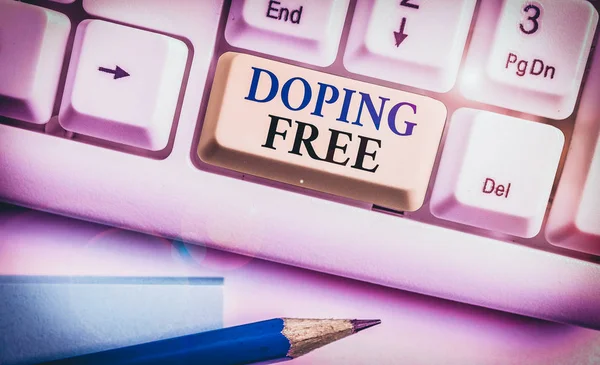 Scrittura Concettuale Mano Che Mostra Doping Free Concetto Che Significa — Foto Stock