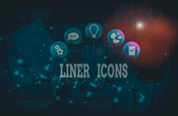 Текст Руки Liner Icons Концептуальное Использование Фото Улучшения Визуального Интереса — стоковое фото