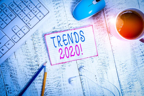Handschrift Tekst Trends 2020 Conceptuele Foto Algemene Richting Waarin Iets — Stockfoto