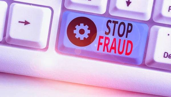 Text Sign Showing Stop Fraud Business Photo Text Campaign Advices — 스톡 사진