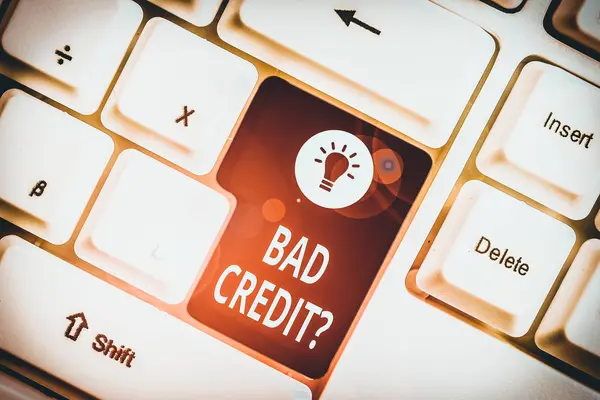 Концептуальный Почерк Показывающий Bad Creditquestion Концепция Означающая Неспособность Демонстрации Своевременно — стоковое фото