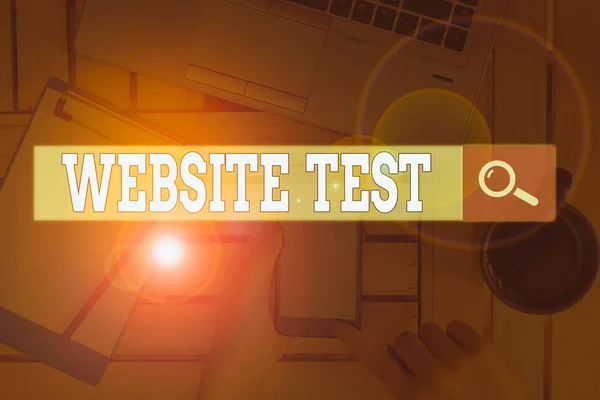 Segno Testo Che Mostra Test Del Sito Web Test Del — Foto Stock