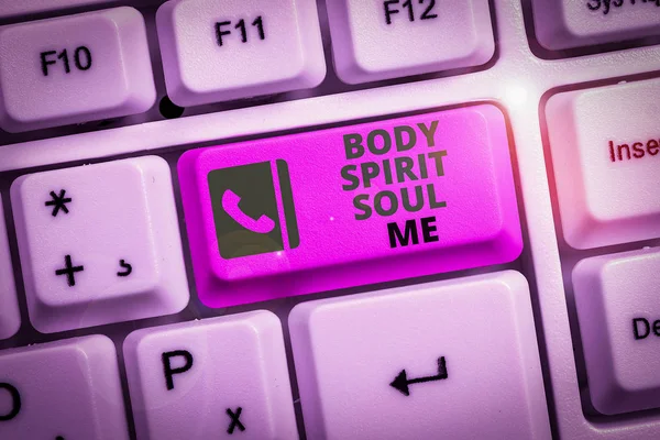 Escrita Mão Conceitual Mostrando Body Spirit Soul Conceito Significado Equilíbrio — Fotografia de Stock