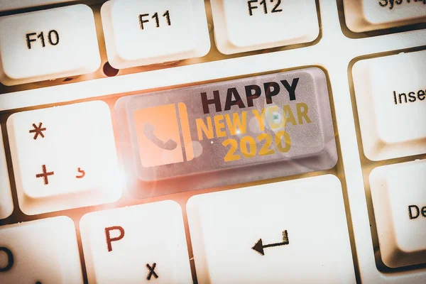 Escritura Mano Conceptual Que Muestra Feliz Año Nuevo 2020 Concepto — Foto de Stock