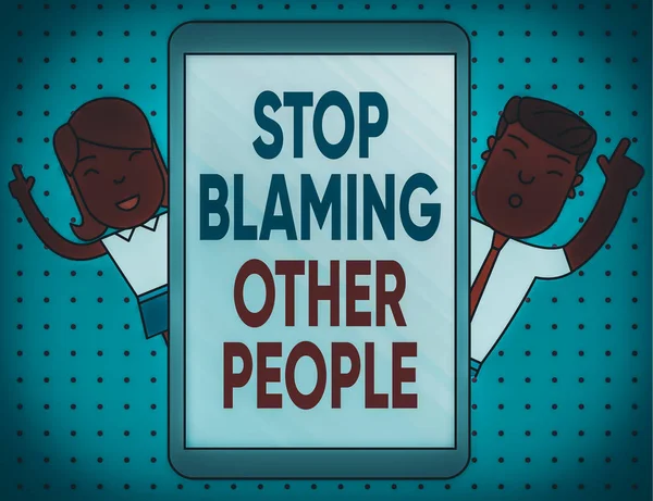 Escrita Conceitual Mostrando Stop Blaming Other People Conceito Significado Não — Fotografia de Stock