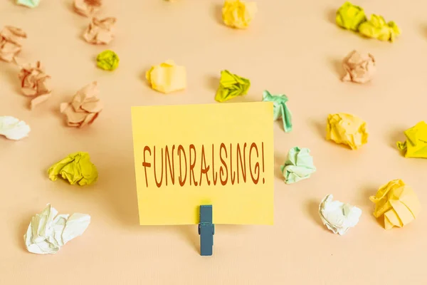 Writing Note Showing Fundraising Business Concept Seeking Generate Financial Support — Stock Photo, Image