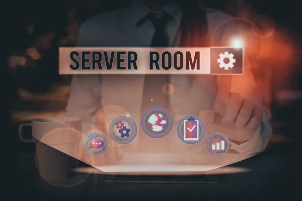 Handschrift Tekst Schrijven Server Room Conceptuele Foto Een Kamer Die — Stockfoto