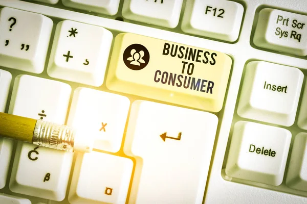Tulisan Tangan Konseptual Menunjukkan Business Consumer Konsep Makna Transaksi Langsung — Stok Foto