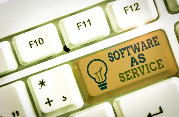 Textzeichen Das Software Als Dienstleistung Zeigt Business Foto Präsentiert Auf — Stockfoto