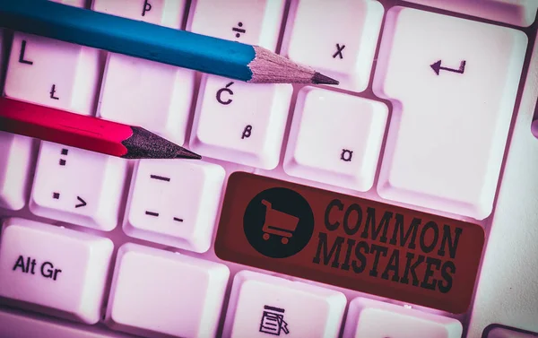 Writing Note Showing Common Mistakes Business Concept Actions Often Used — Stock Photo, Image