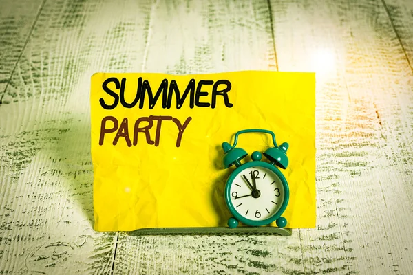 Tekst Schrijven Summer Party Zakelijke Foto Presentatie Sociale Bijeenkomst Gehouden — Stockfoto