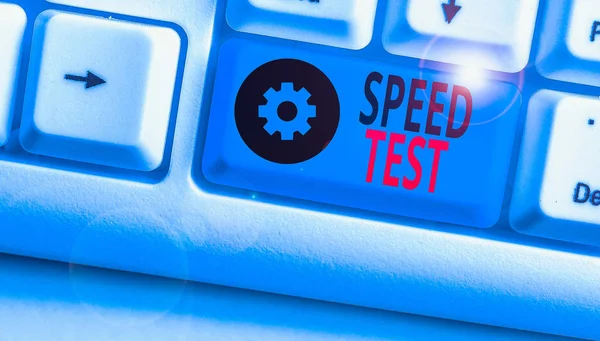 Text sign showing Speed Test. Business photo text psychological test for the maximum speed of performing a task