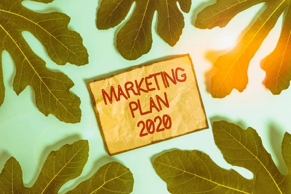 Psaní Poznámky Zobrazující Marketingový Plán 2020 Obchodní Koncept Pro Plán — Stock fotografie