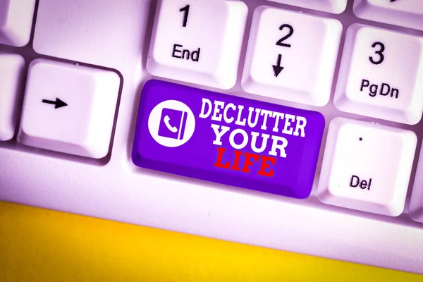 Writing Note Showing Declutter Your Life Business Concept Eliminate Extraneous — Stock Photo, Image
