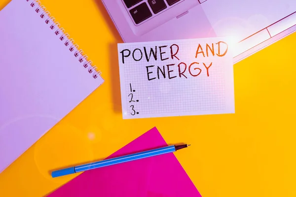 Conceptuele Handschrift Toont Kracht Energie Concept Betekent Elektriciteit Elektrische Distributie — Stockfoto