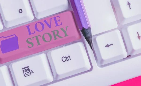 Woord Schrijven Tekst Love Story Zakelijke Foto Presentatie Het Iets — Stockfoto