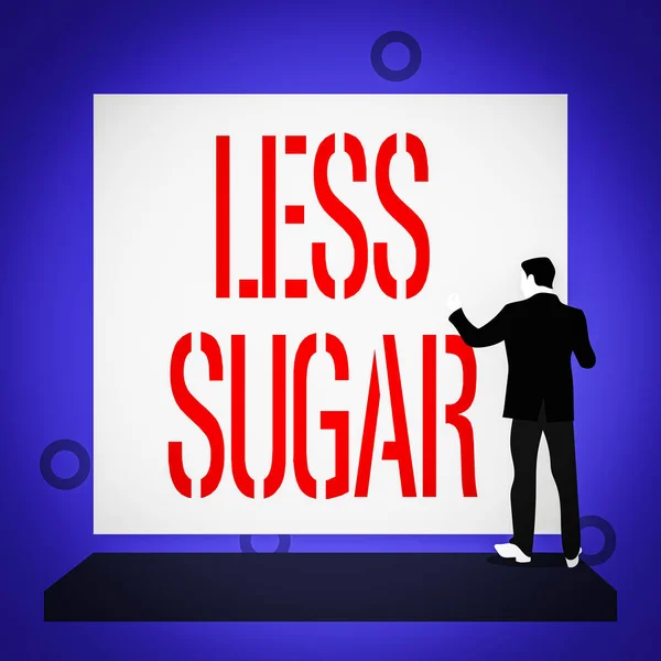 Kézírás Kevesebb Cukrot Fogalmi Fotó Alacsonyabb Édességtartalom Bármilyen Ételben Vagy — Stock Fotó