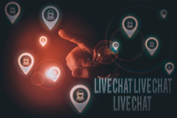 Nota Scrittura Che Mostra Live Chat Live Chat Live Chat — Foto Stock