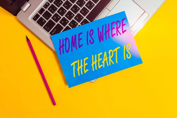 Ecriture Conceptuelle Montrant Home Heart Concept Signifiant Votre Maison Est — Photo
