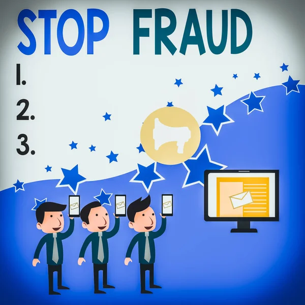 Tulisan Tangan Konseptual Menunjukkan Stop Fraud Konsep Yang Berarti Saran — Stok Foto