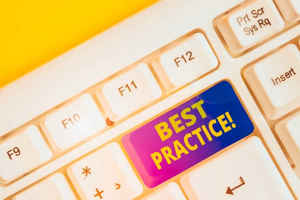 Text Sign Showing Best Practice Business Photo Showcasing Commercial Procedures — Stock Photo, Image