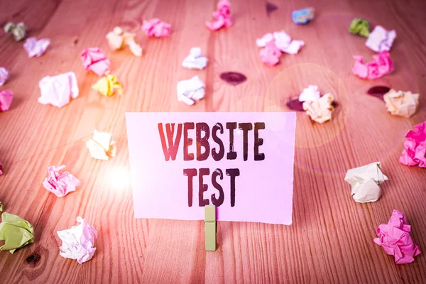 Nota Scrittura Che Mostra Test Del Sito Web Business Concept — Foto Stock