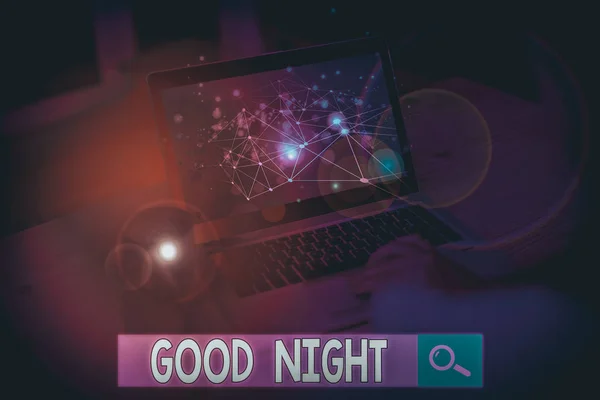 Text sign showing Good Night. Business photo text expressing good wishes on parting at night or before going to bed