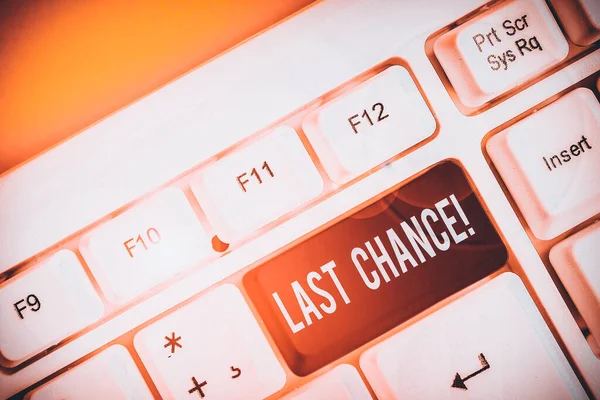 Word Szöveg Írása Last Chance Üzleti Fotó Bemutató Végleges Lehetőséget — Stock Fotó