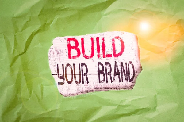 Εννοιολογική Γραφή Χέρι Δείχνει Build Your Brand Έννοια Που Σημαίνει — Φωτογραφία Αρχείου