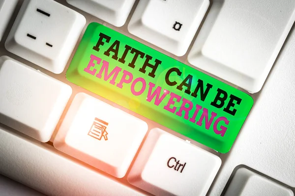 Scrivere Testi Mano Faith Can Empowering Foto Concettuale Fiducia Credere — Foto Stock