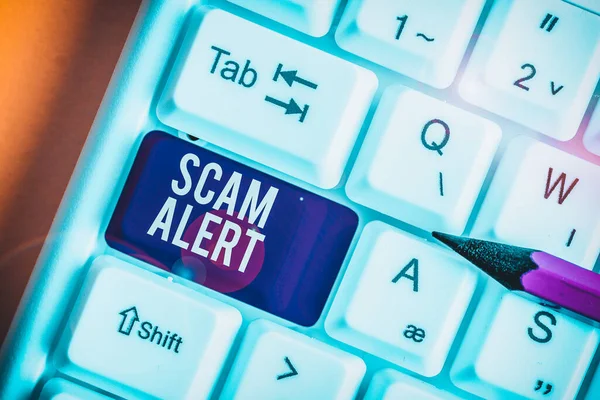 Word Writing Text Scam Alert Business Photo Showcasing Warning Someone — Stock Photo, Image