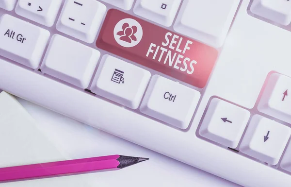 Texto Escrita Palavras Self Fitness Foto Negócios Mostrando Estado Saúde — Fotografia de Stock