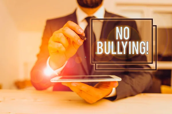 Conceptual Hand Writing Showing Bullying Concept Meaning Stop Aggressive Behavior — Stock Photo, Image